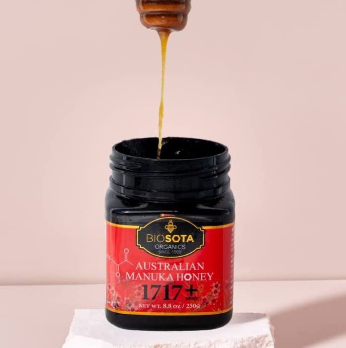 Biosota Organic Manuka Honey Mgo 1717+ - Medical Grade Manuka Honey From Australia Npa/Ulf 31+, 100% Raw Unheated Pure Honey, 8.