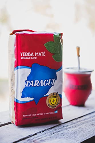 Taragüi Yerba Mate with Stems, 500g (1.1 lbs), Red Pack, Model COMINHKG029261