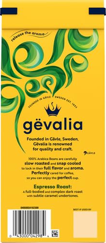 Gevalia Espresso Dark Roast Ground Coffee (12 oz Bag) (Pack of 5)