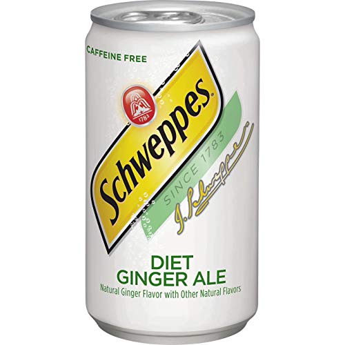 Schweppes Ginger Ale Zero Sugar Soda, 7.5oz Cans, 6-Pack