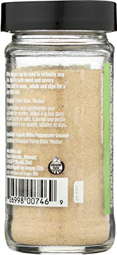 Spicely Organic Jar Pepper White Ground, 2 Oz
