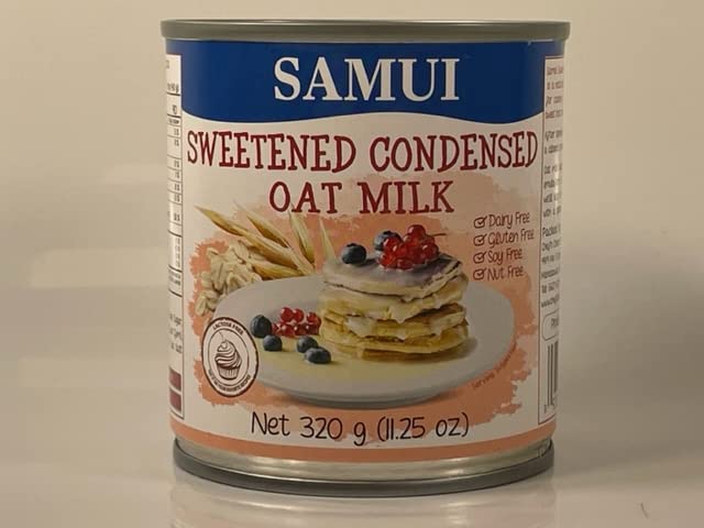 KC Commerce Sweetened Condensed Oat Milk, Dairy Free, Gluten Free, 1.83 Fl Oz, Pack of 6, Includes Wooden Spoon