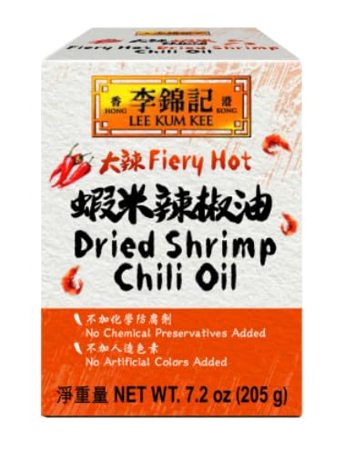 Lee Kum Kee Fiery Hot Dried Shrimp Chili Oil (7.2 oz - 12 Pack) Spicy & Umami  Perfect for Stir-Frying  Drizzling  Dipping Sauce for Dumplings  Dim Sum or Hot Pot  Cold Dishes  & Noodle Soups