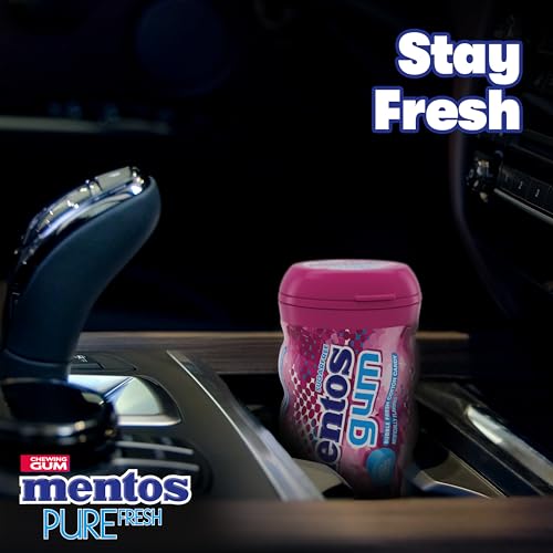 Mentos Pure Fresh Sugar-Free Chewing Gum With Xylitol, Bubble Fresh Flavor, Bubble Gum, 50 Piece Bottle (Bulk Pack Of 6)