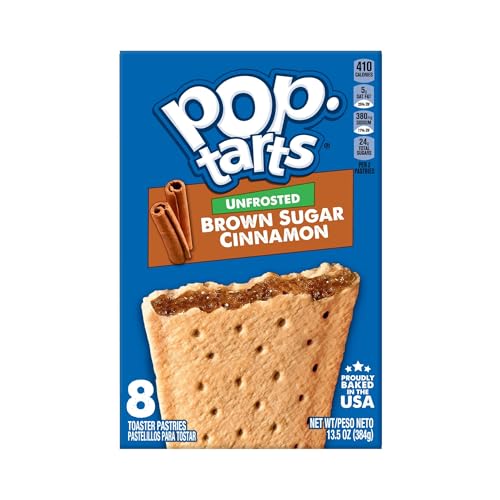 Pop-Tarts Toaster Pastries, Breakfast Foods, Kids Snacks, Unfrosted Brown Sugar Cinnamon (96 Pop-Tarts)
