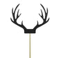 Saktopdeco 20 Counts Black Deer Antler Cake Topper Glitter Paper Christmas Reindeer Cupcake Toppers Picks For Themed Party Decor