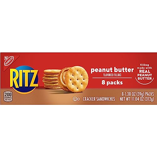Ritz Peanut Butter Sandwich Crackers, 112 Snack Packs (14 Boxes, 6 Crackers Per Pack)
