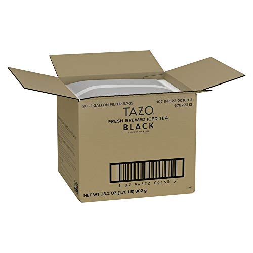 TAZO Fresh Brewed Unsweetened Black Iced Tea, 20 Count, Makes 1 Gallon - Refreshing Beverage for Home or Office