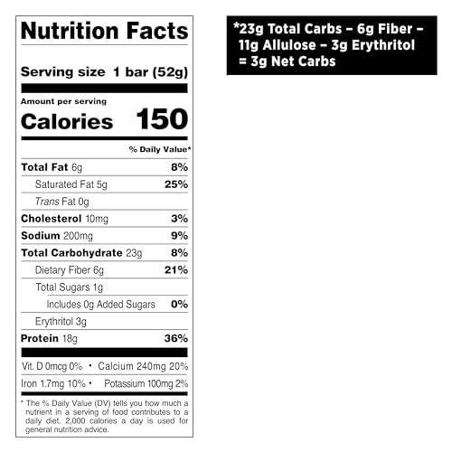 Quest Nutrition Crispy Cookies & Cream Hero Protein Bar, 18G Protein, 1G Sugar, 3G Net Carb, Gluten Free Protein Snack, Keto Friendly, 12 Count