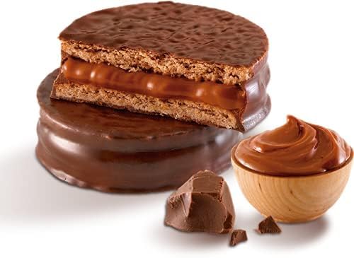 Havanna Alfajores Argentinos - Traditional Argentine Alfajores with Dulce de Leche (Milk caramel)  Coated in Semi-Sweet Havanna Chocolate - The Authentic and Original - Box of 12