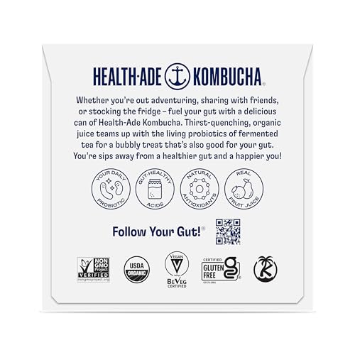 Health-Ade Organic Passion Fruit Tangerine Kombucha Can 11.5OZ 4-Pack, 46OZ