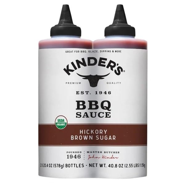 Kinders Organic Hickory Brown Sugar BBQ Sauce, 20.4 Ounce (Pack of 2)