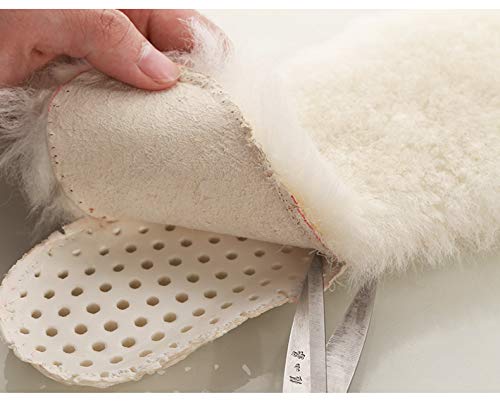 Happystep Genuine Sheepskin Lambswool Cushioning Shearling Winter Insoles With Honeycomb Sporting Sole(Women 5)