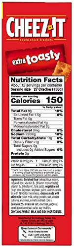 Cheez-It, EXTRA TOASTY, NEW FLAVOR! Baked Snack Crackers 12.4oz. 4 pack