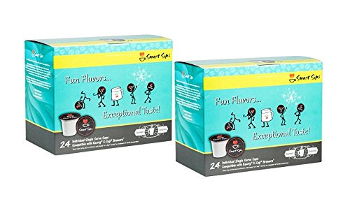 Smart Sips Coffee Pods Sampler, Medium Roast, 48 Count, Blueberry Cspirit-inspired flavorble, Cinnamon Roll, French Vanilla, Hazelnut Cream, Southern Pecan