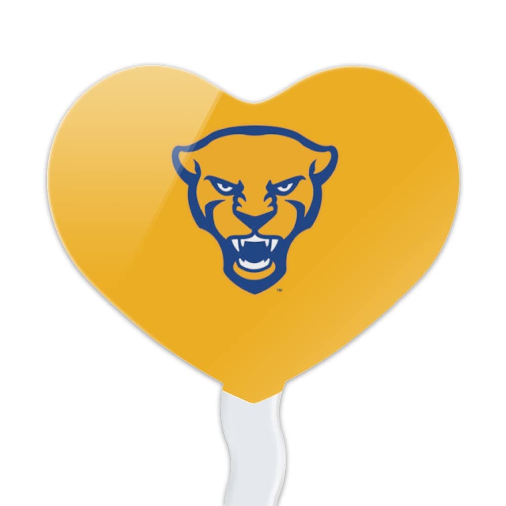 GRAPHICS & MORE Cupcake Picks Set of 6 - Acrylic, University of Pittsburgh Color, Heart Design, One Size