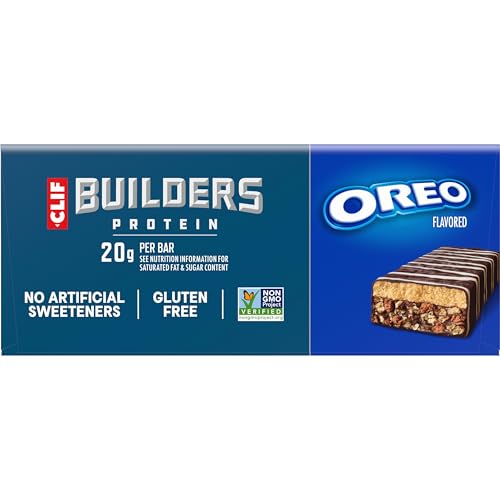 CLIF BUILDERS Protein Bars - OREO-Flavored - 20g Plant Based Protein - Gluten Free - Non-GMO - Low Glycemic - No Artificial Swee