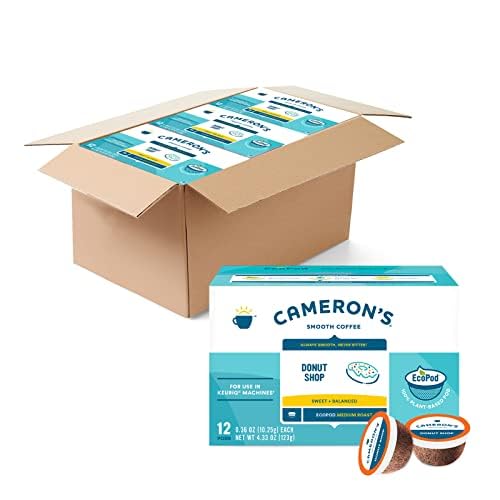 Cameron s Coffee Donut Shop Blend Single Serve Pods, 12 Count, 4.33 Ounce (Pack of 6)