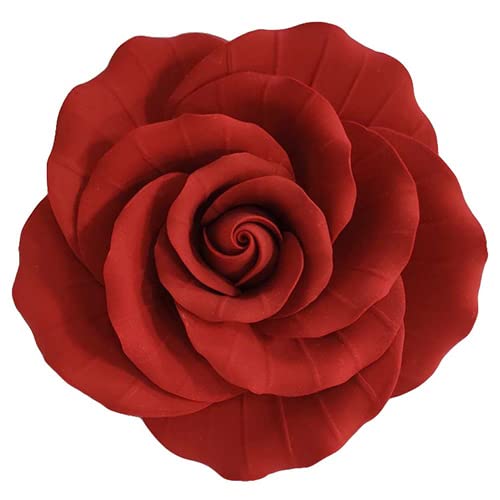 O'Creme Garden Roses Gumpaste Flower Set - Red-Small - Edible Flowers For Cake Decorating - Sugar Paste Flowers For Cakes, Candy