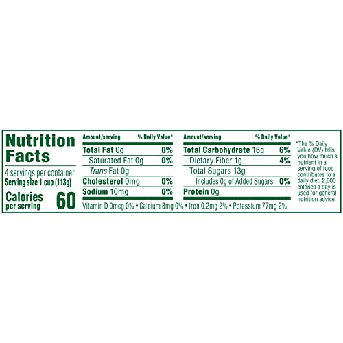 Del Monte Diced Peaches in 100% Juice, 4oz (4 Cups) Fruit Cup Snacks