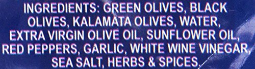Roland Foods Greek Country Olive Mix, Whole Pitted Olives Marinated with Garlic and Pepperoncini Peppers, Specialty Imported Foo