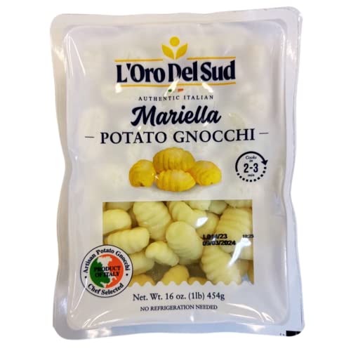L Oro Del Sud Pack of 12, Potato Gnocchi, Cooks in 2-3 Minutes, Shelf Stable, Mariella 12 Pack x 1 Lb