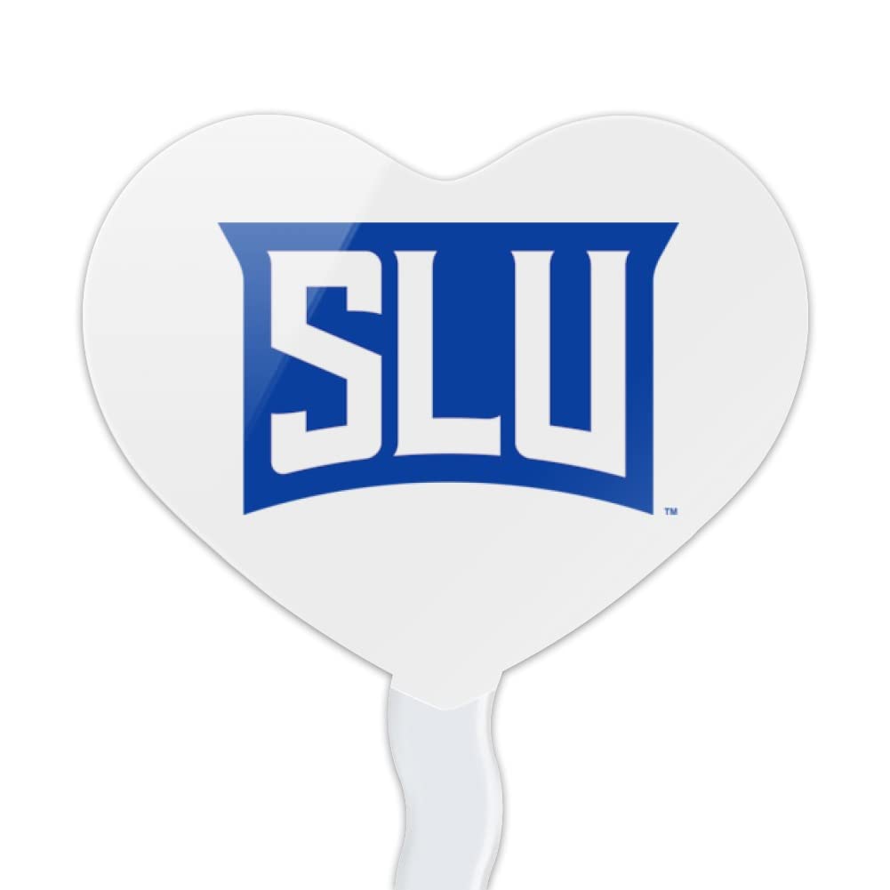GRAPHICS & MORE Cupcake Picks Set of 6, Acrylic, Saint Louis University, Model CUPCAKE.HEART.CLCSLU.Z007804
