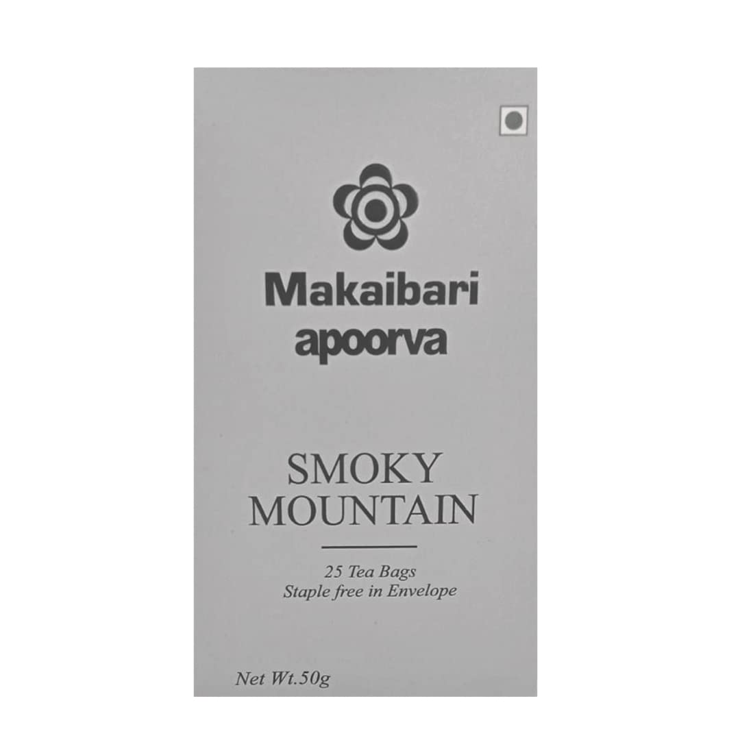 Makaibari Smoky Mountain Teabags, Roasted Darjeeling Black Tea, 25 Teabags | 100% Organic Darjeeling Long Leaf Tea | 50 Gms