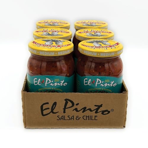 El Pinto Restaurant Style Medium Salsa, 16 Ounce (Pack of 6)