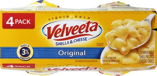 Velveeta Shells & Cheese Original Microwavable Macaroni and Cheese Cups (4 ct Pack, 2.39 oz Cups) (Pack of 4)