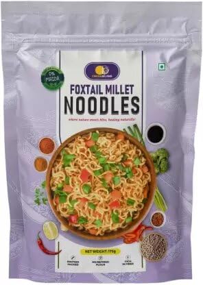 Orgabliss Foxtail Millet Noodles | Delighfult Taste | Ready to Eat | Easy & Quick to Cook Instant Noodles Vegetarian (175 g) Wit