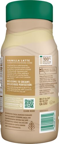 Starbucks Espresso Vanilla Latte Coffee, 40 oz Bottle