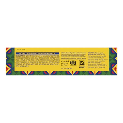 Amys Frozen Meals, Vegan and Gluten Free Burrito, Non Dairy Burrito Made With Organic Beans and Rice, Microwave Meals, 5.5 Oz