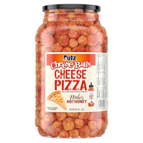 Utz Cheese Pizza Mikes Hot Honey Cheese Balls 14.5 oz Barrel, 3 pack