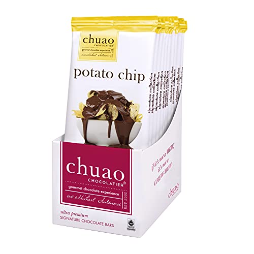 Chuao Chocolatier Potato Chip Milk Chocolate Bars | Gourmet No Preservatives | For Gift Baskets, Christmas, Birthday, Thank You, Care Package | 12 Ct