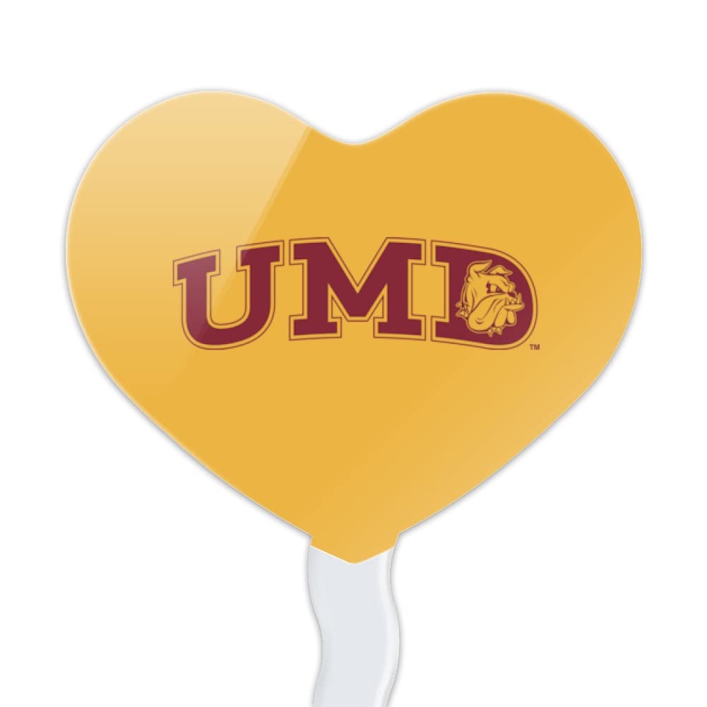 GRAPHICS & MORE UMD Secondary Logo Heart Cupcake Picks Set of 6, Acrylic, One Size, University of Minnesota Duluth