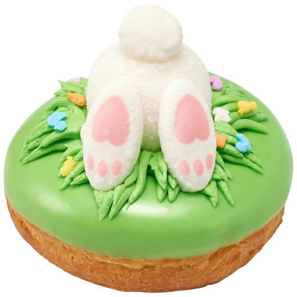 Easter Bunny Tail & Feet Edible Sugar Cake Toppers, 24 Count (16 Feet And 8 Tails)