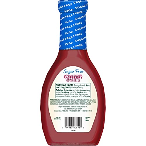 Maple Grove Farms Sugar Free Salad Dressing, Raspberry Vinaigrette, 8 Ounce (Pack Of 12)