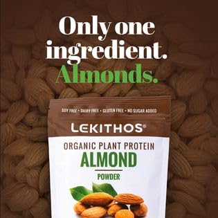 Lekithos Certified Organic Almond Protein Almond Powder - 8 oz -Single Ingredient - Non-GMO Project Verified