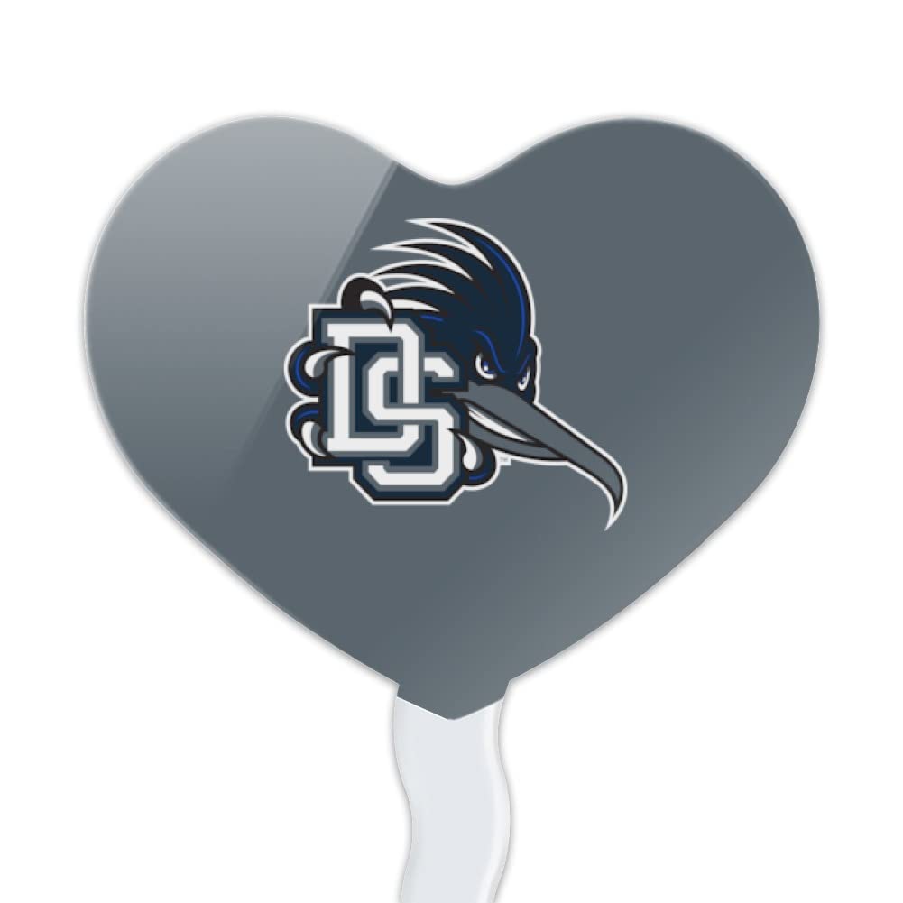 GRAPHICS & MORE Cupcake Picks Set of 6, Acrylic, Dalton State College, Heart Love Decoration, Model CUPT.HRT.ACR.6PK.CLCDSC500B