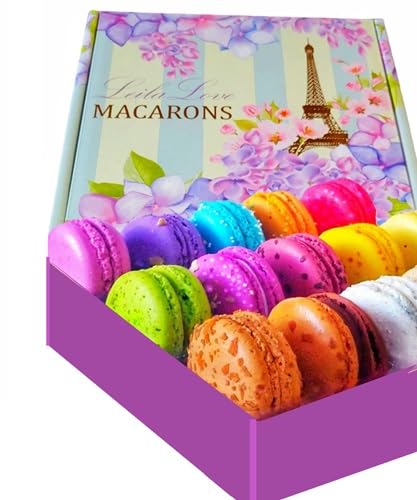 Leilalove Macarons - Paris18 Macarons With Dozen Flavors - Box Varies In Color