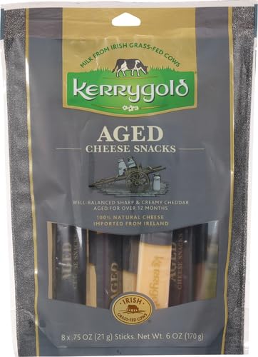 Kerrygold Grass-fed Aged Irish Cheddar Cheese Sticks, 6 OZ