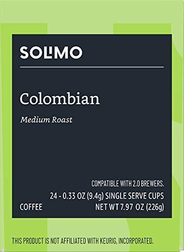 large online retailer Brand - Solimo Medium Roast Coffee Pods, Colombian, Compatible with Keurig 2.0, 24 Count