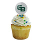University Of Wisconsin - Green Bay Secondary Logo Cupcake Picks Toppers Decoration Set Of 6
