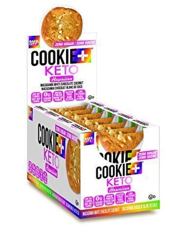 Bake City Keto Cookies | 1oz Hawaiian Cookies, Gluten Free, 0g Sugar, 1.5g Net Carbs, 5g Protein, 12 Pack