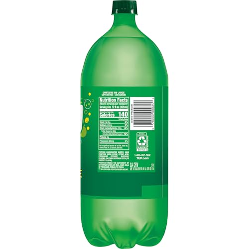 7UP Lemon Lime Soda  Naturally Flavored and Caffeine Free  2 Liter Bottle