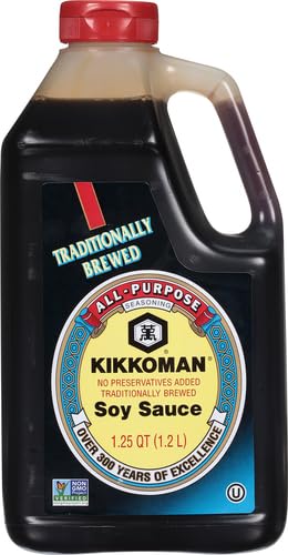 Kikkoman Soy Sauce, 1.25 qt, 3.25 lb, Model 041390001451, Soy Sauce Color