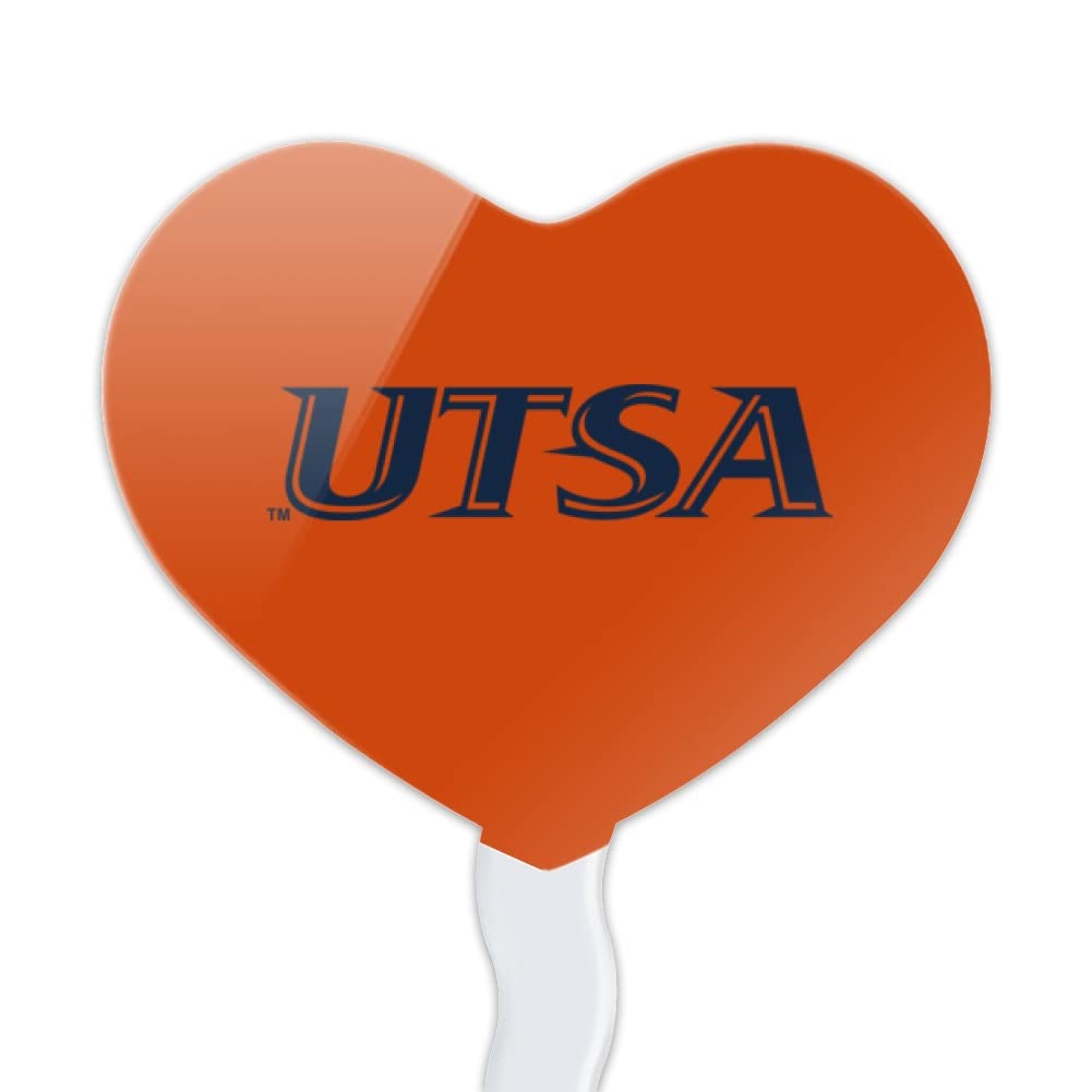 GRAPHICS & MORE Cupcake Picks Set of 6, Acrylic, Heart Love Decoration, University of Texas at San Antonio