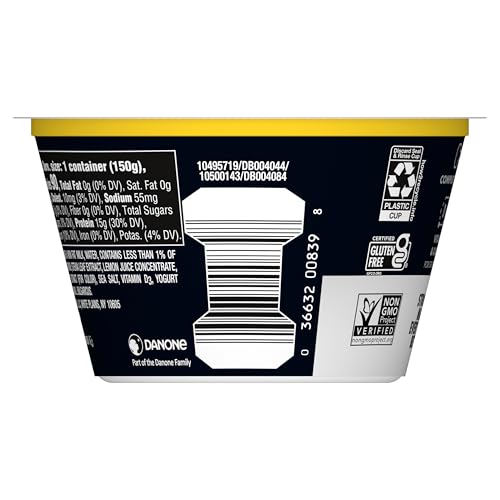 Oikos Triple Zero Banana Creme Nonfat Greek Yogurt, 0% Fat, 0g Added Sugar and 0 Artificial Sweeteners, Just Delicious High Prot