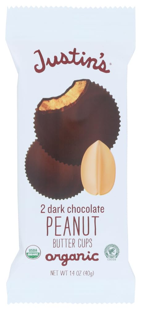 Justin s Peanut Butter Cups, Dark Chocolate, 1.4 Ounce (Pack of 6)